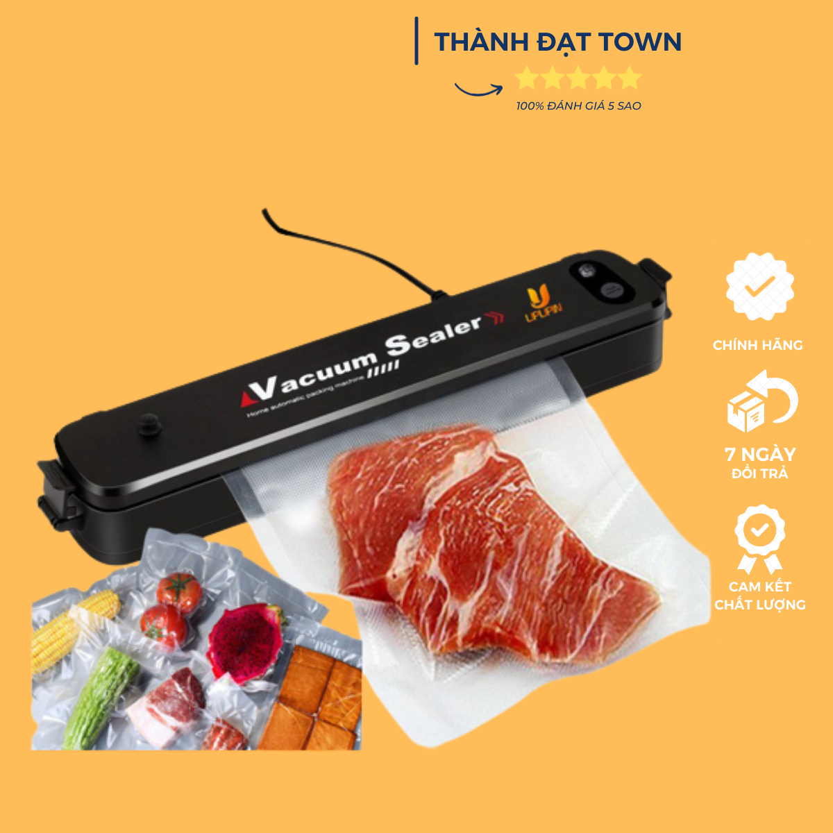 [ TẶNG KÈM  10 TÚI HÚT ]Máy Hút Chân Không Thực Phẩm Kèm Hàn Miệng Túi Vacuum Sealer