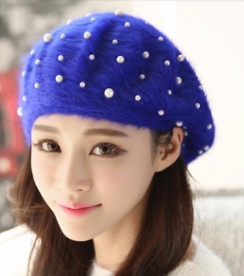 [HCM]MŨ BERET LEN LÔNG THỎ NÓN BERE NỮ