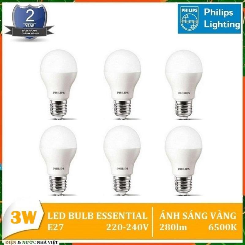 COMBO 6 BỘ - BÓNG ĐÈN PHILIPS LEDBULB ESSENTIAL 3W & 5W & 7W & 9W & 11W E27 A60 ( TIẾT KIỆM ĐIỆN - ÁNH SÁNG TRẮNG & VÀNG )
