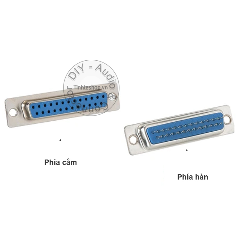 1 chiếc - Đầu hàn kèm vỏ ốp DB25 đực - Vỏ ốp đầu hàn jack D-SUB 25pin DB25 đực OD10mm