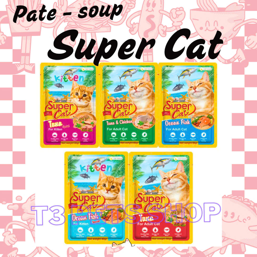 pate supercat nhiều Taurine 85gr dành cho mèo - T3 PETS SHOP