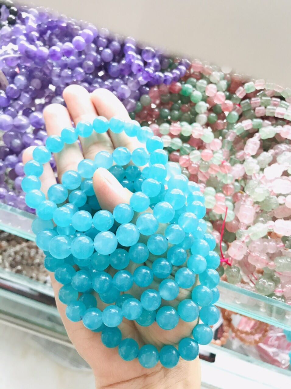 [FreeshipMAX] Vòng tay đá amazonite 10 mm tự nhiên