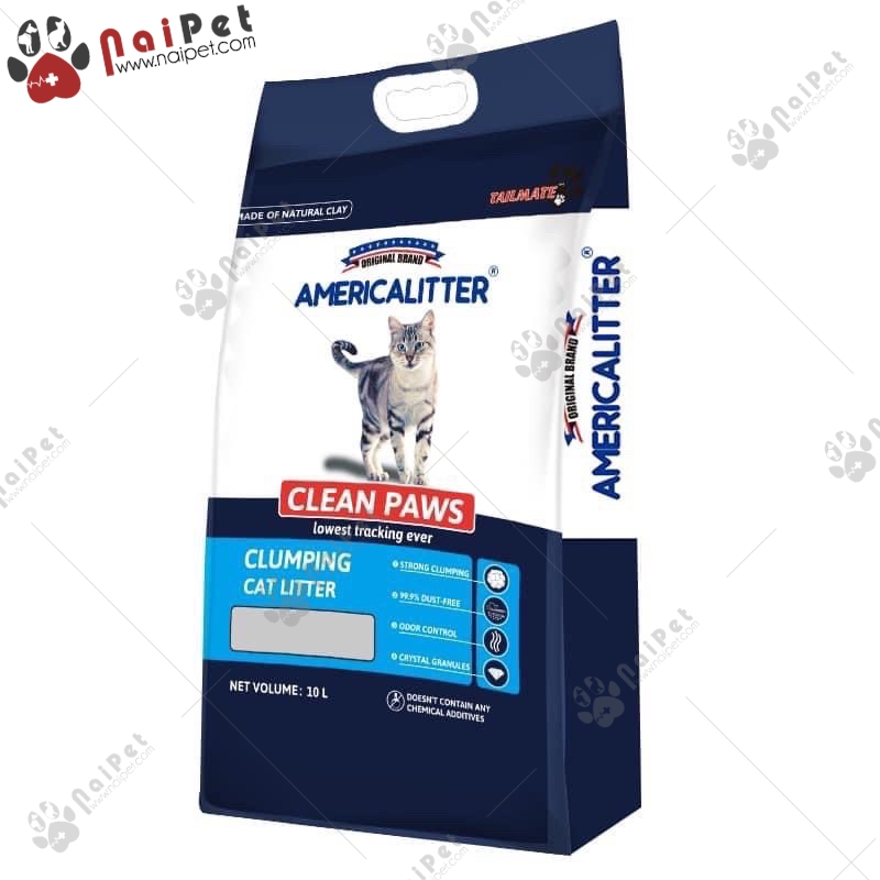 Cát Vệ Sinh Cát Đất Sét Cho Mèo America Litter 10L