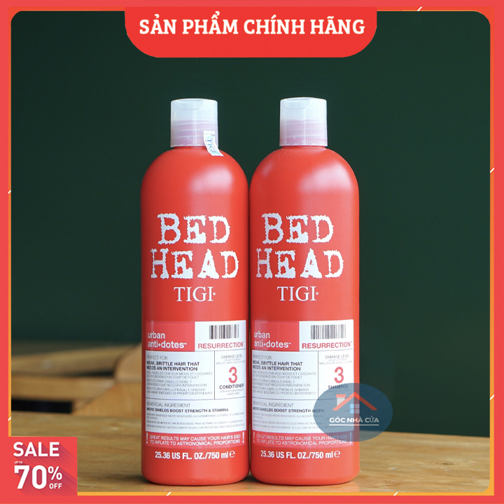 Cặp Dầu Gội Và Dầu Xả Tigi Bed Head Resurrection Shampoo & Conditioner 750ml Đỏ