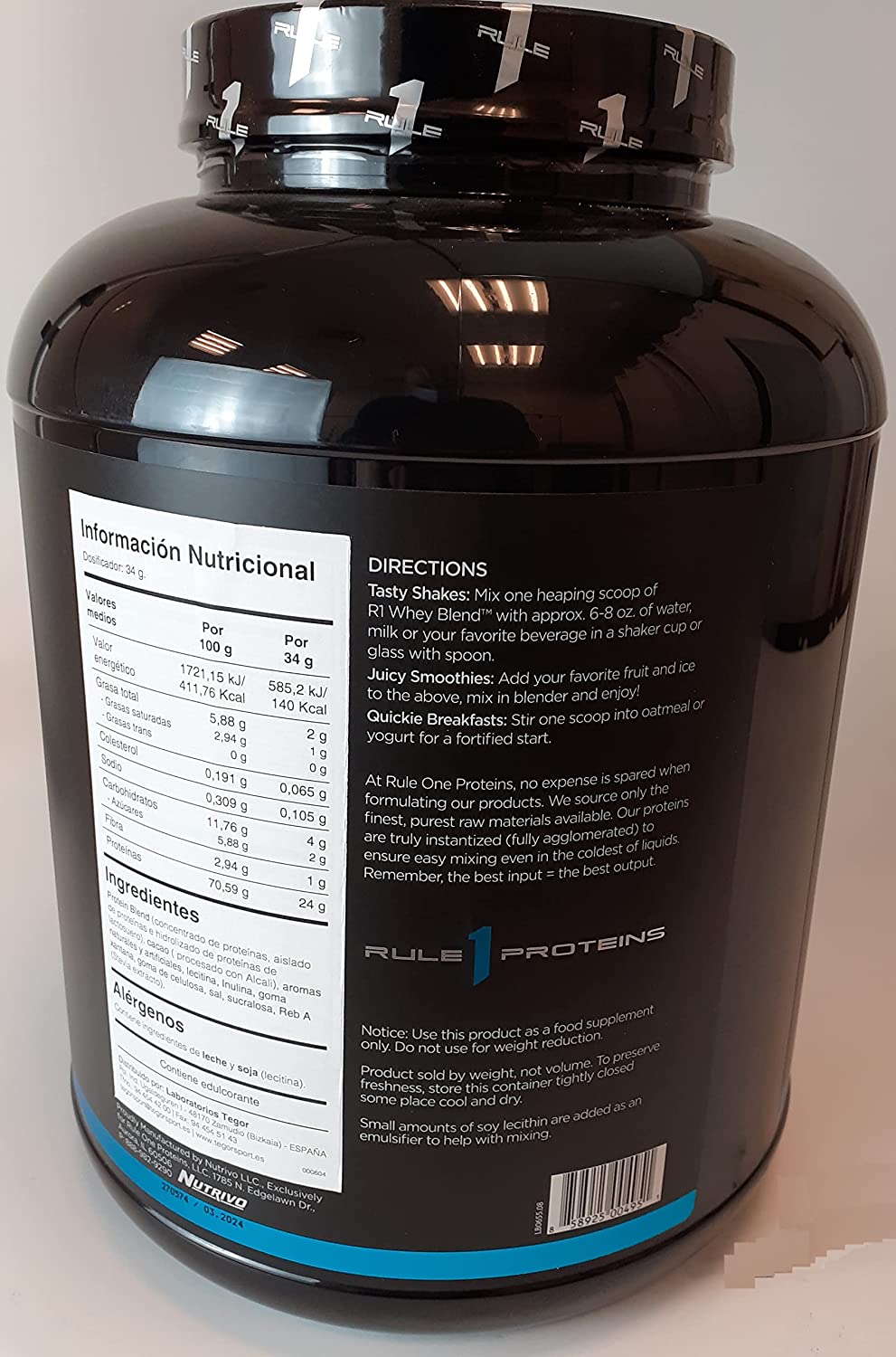 Sữa tăng cơ Rule 1 Whey Blend 4.87lb - 5.01lb
