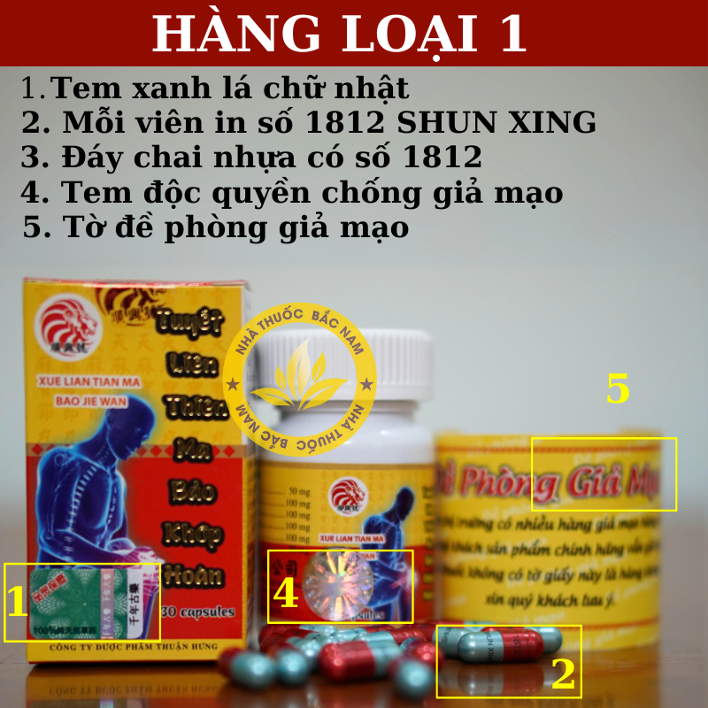 Viên uống khớp Tuyết Liên Thiên Ma Bảo khớp hoàn Tem xanh Chính Phẩm - Hỗ trợ xương khớp