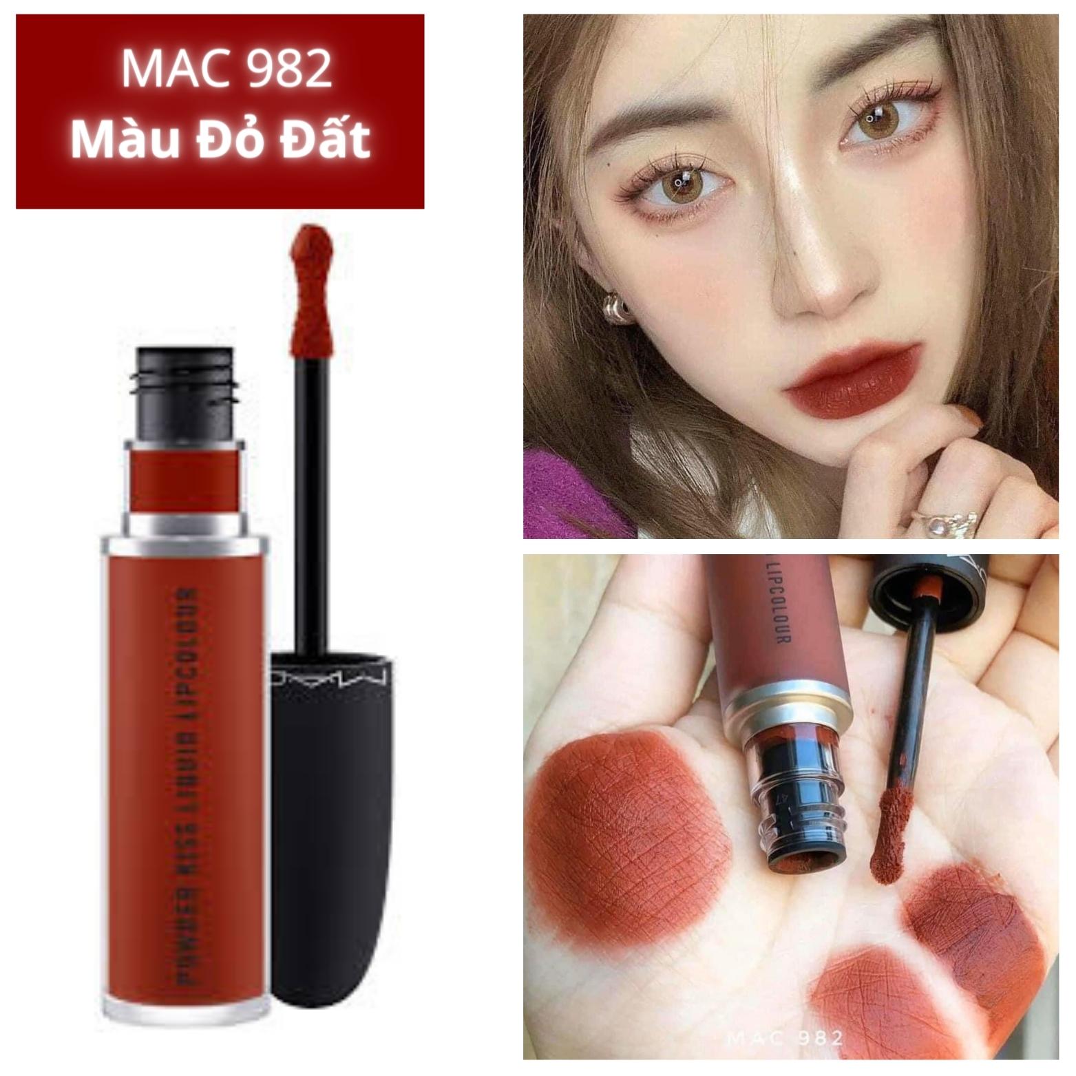 Cream Lipstick Mac 982 marrakesh-mere đỏ soil powder kiss Liquid Lipcolour-5mL