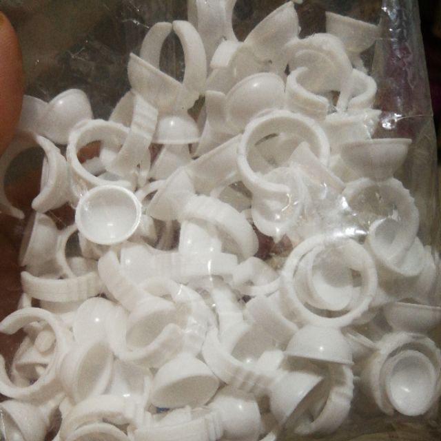 Nhẫn Để Keo Nối Mi, mực phun xăm (Túi 100 Cái)