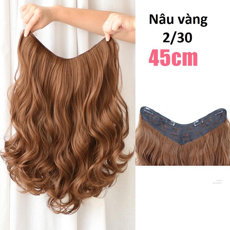 Tóc kẹp V xoăn dài 45cm, màu [đen 2#]