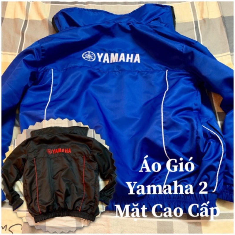 Áo gió Yamaha 2 mặt xanh đen cao cấp