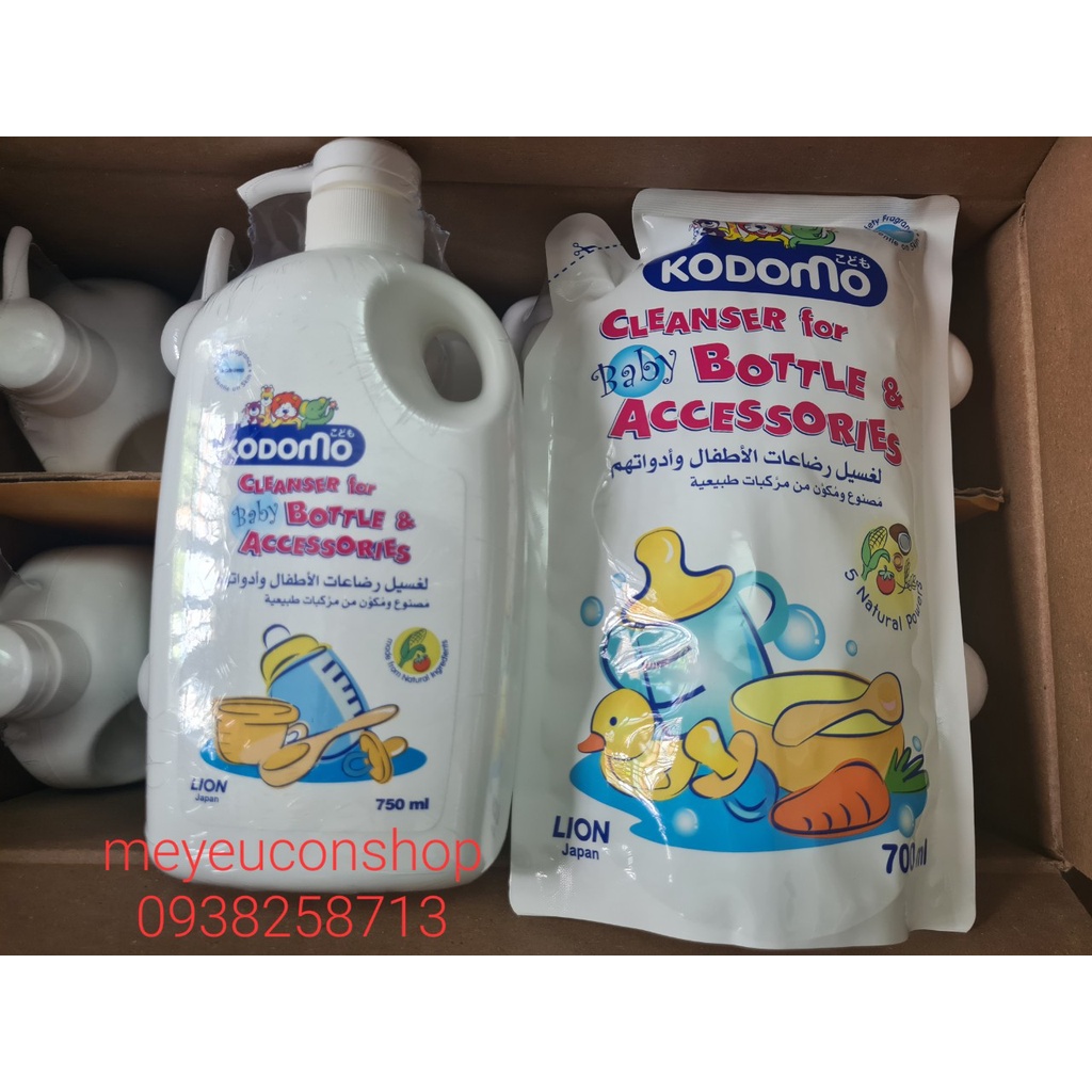 [CHÍNH HÃNG] Nước rửa bình sữa KODOMO ( Túi 700ml/ Chai 750ml)