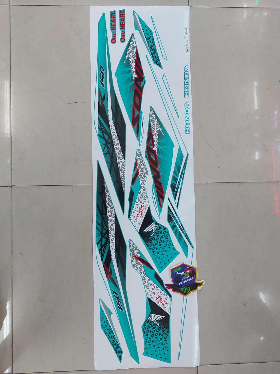 Tem rời xe sonic xanh lục bảo cao cấp