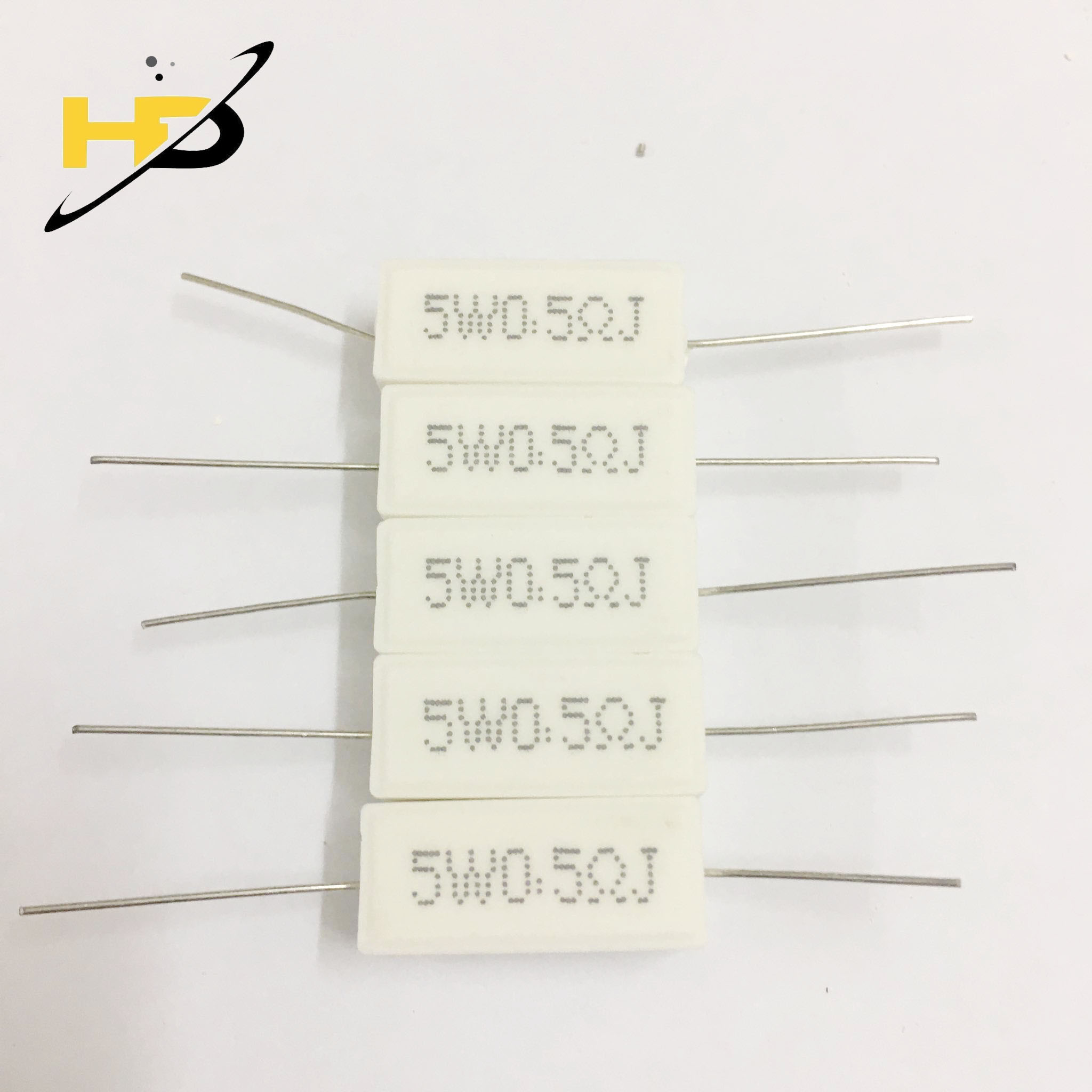 Điện trở sứ 5w 0.5r 5% dạng nằm set 10 con, linh kiện điện tử