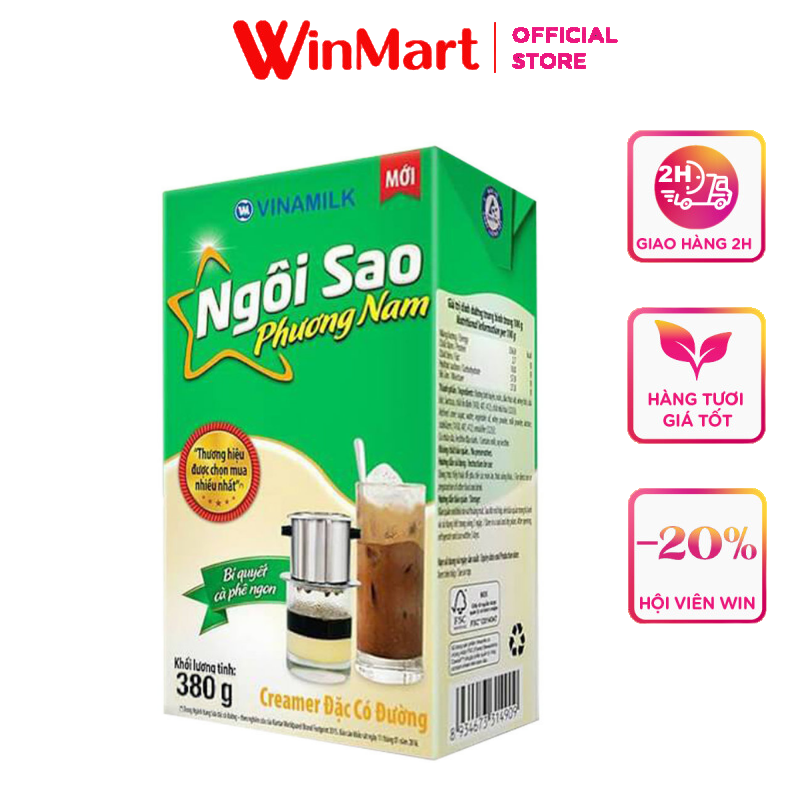 [Siêu thị WinMart] - Sữa đặc có đường Phương Nam xanh lá hộp 380g