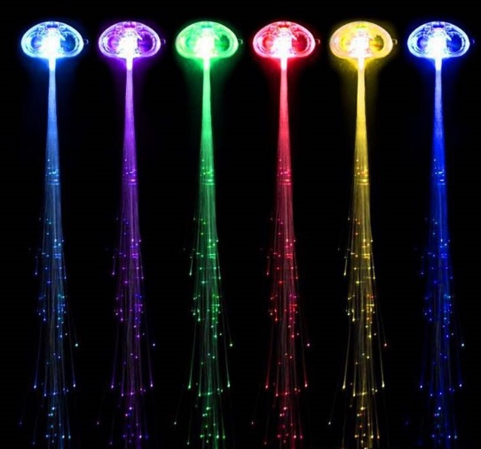 Combo 5 Đèn trang trí sợi quang flash tóc LED dây lụa Dạng kẹp tóc trang trí tóc đẹp