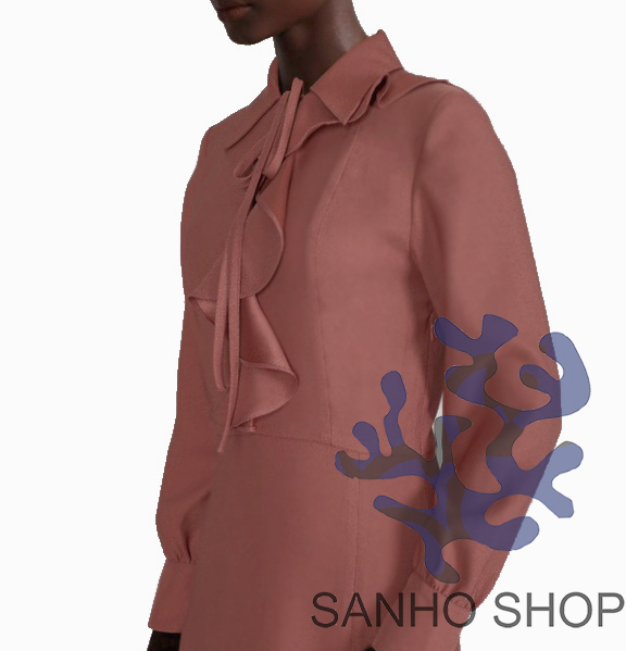 ĐẦM TED BAKER SƠ MI TAY DÀI CỔ TRỤ