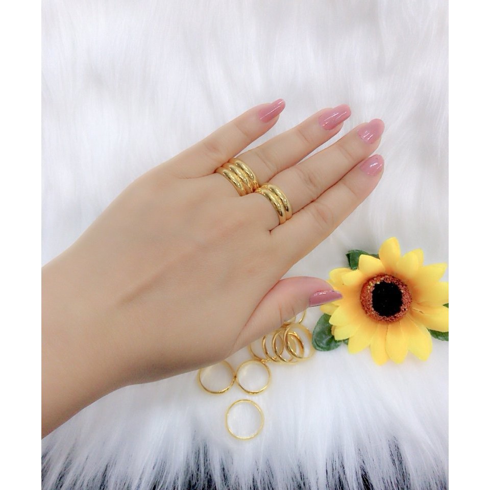 Nhẫn cưới trơn 2 chỉ mạ vàng 24k (Thái Lan)