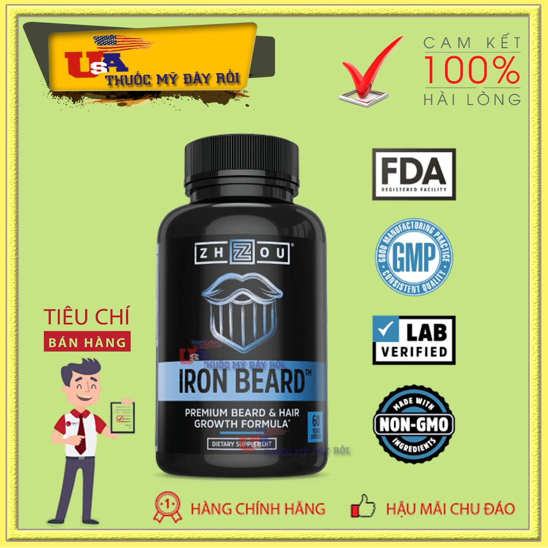 Iron Beard Vitamin Tổng Hợp Giúp Râu nhanh đen chắc khỏe