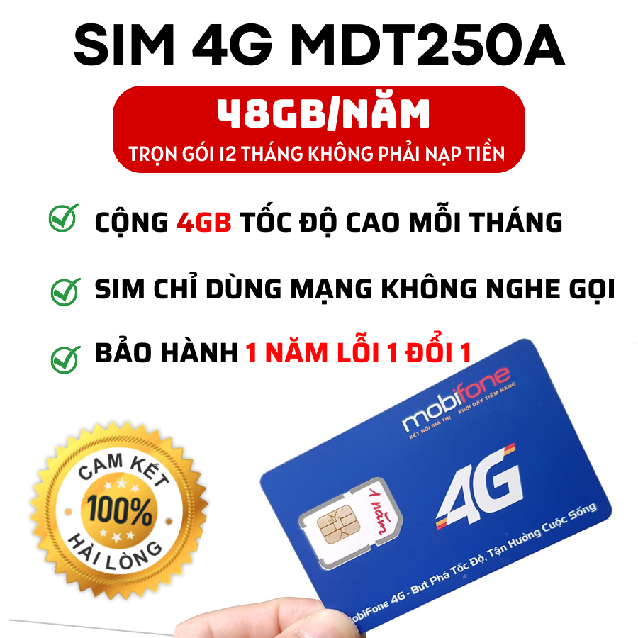 (Siêu Sale 50%) SIM 4G TRỌN GÓI 1 NĂM MDT250A / MDT350 - MDT255 MUA 1 LẦN DÙNG CẢ NĂM , SÀI 12 THÁNG MIỄN PHÍ . FREESHIP - CHƯA KÍCH HOẠT.