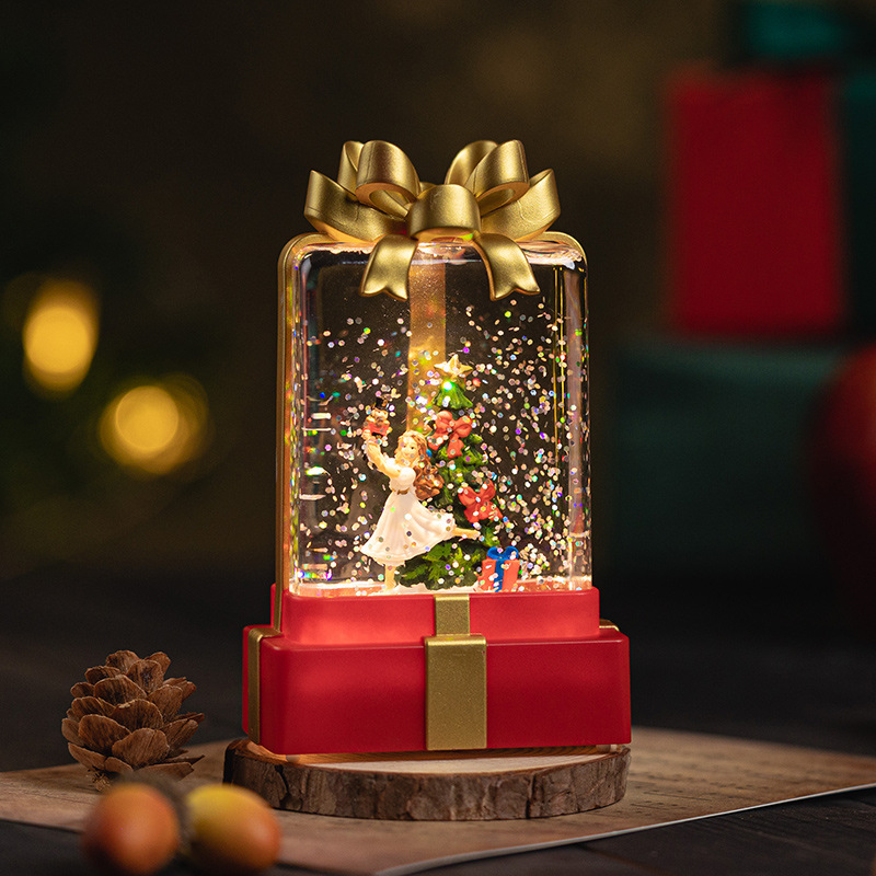 Đèn cây thông đặt bàn, đèn hộp quà trang trí, đồ quà tặng dịp Noel