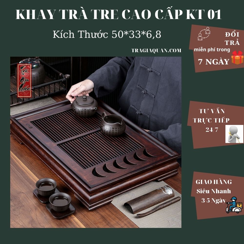 BÁO GIÁ TRÀ OLONG CẦU TRE CAO CẤP HỘP CHỮ NHẬT 160G | Shopee Lazada Sendo Tiki mới nhất 8 Khay Trà Tre Cao Cấp Mặt Trăng Chữ Nhật Kích Thước 50*29*6 KT 01