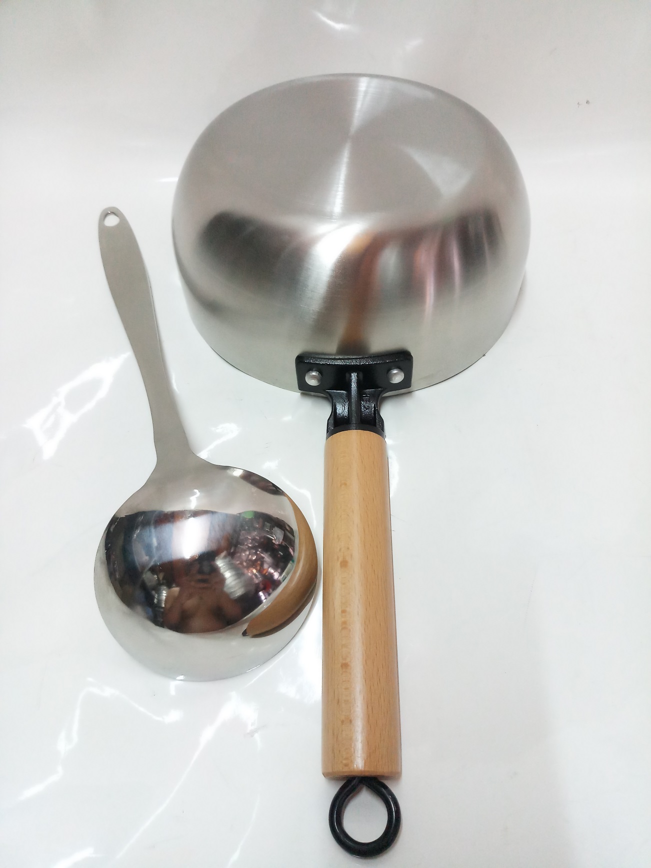 COMBO 1 CA INOX CÁN GỖ 20CM+1 VÁ INOX.