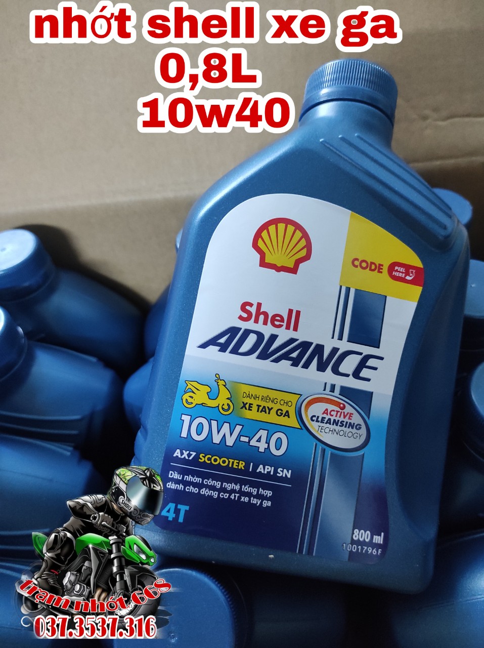 NHỚT SHELL ADVANCE AX7 XE GA  800ML