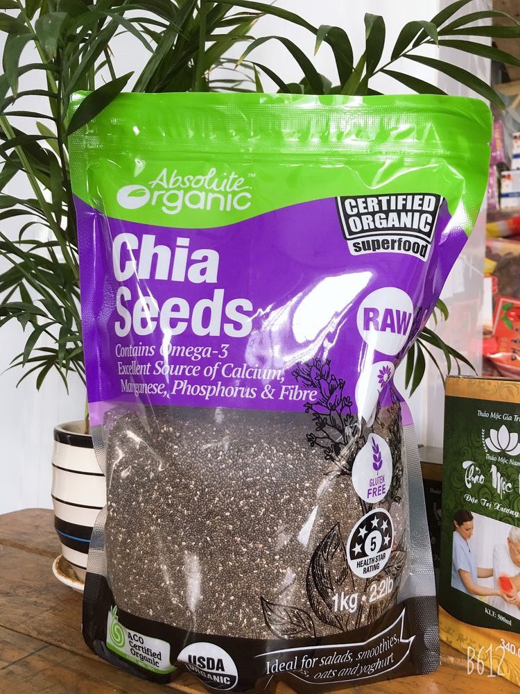 Hạt Chia đen hữu cơ nhập Úc túi tím 250gr eatclean
