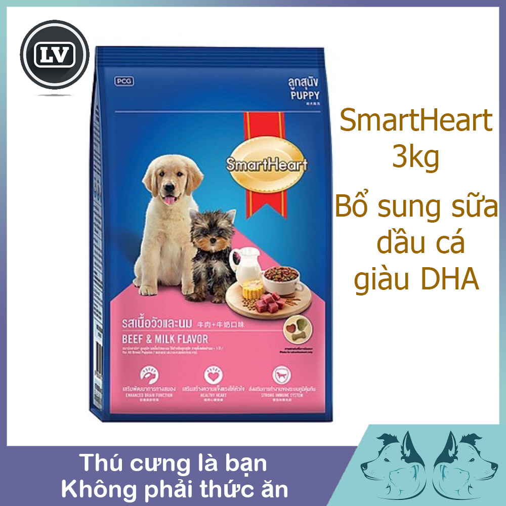 Thức ăn cho chó nhỏ SMARTHEART PUPPY 3kg Phụ kiện Long Vũ