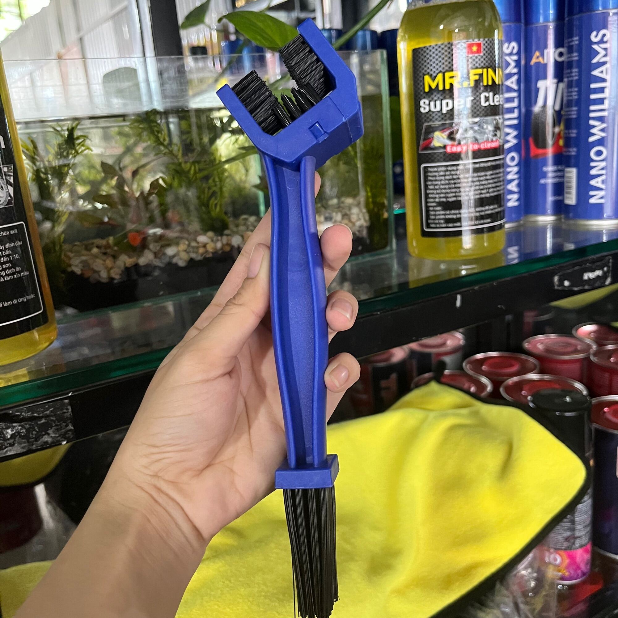 Bàn chải chà sên 3d vệ sinh nhông sên dĩa, 2 đầu tiện lợi