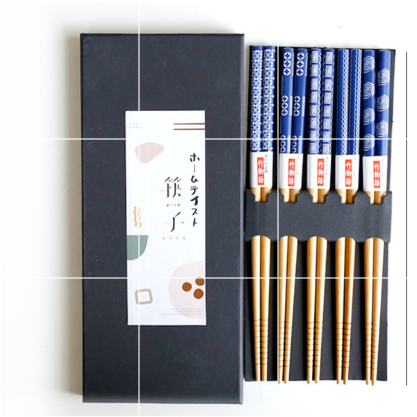 Đũa tre xuất NHẬT kháng khuẩn set 5 đôi - Ecobabo