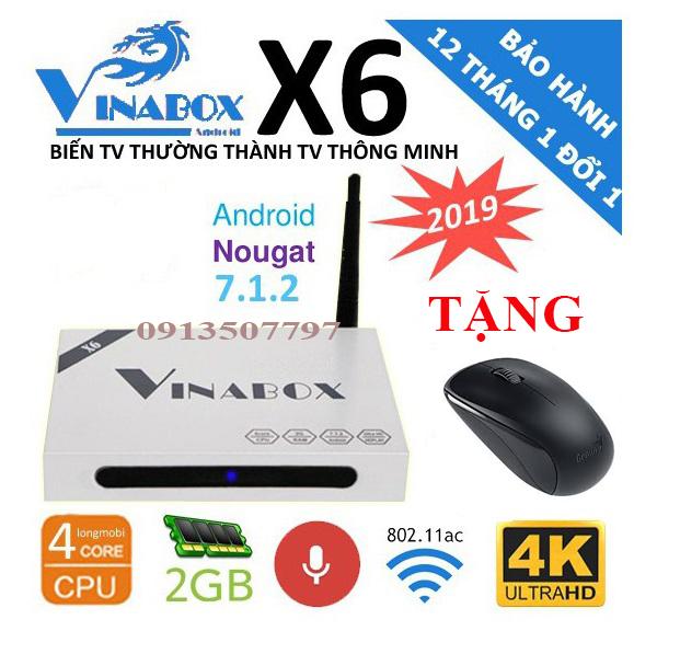 android TV box Vinabox X6pro  ram 2G tặng chuột không dây