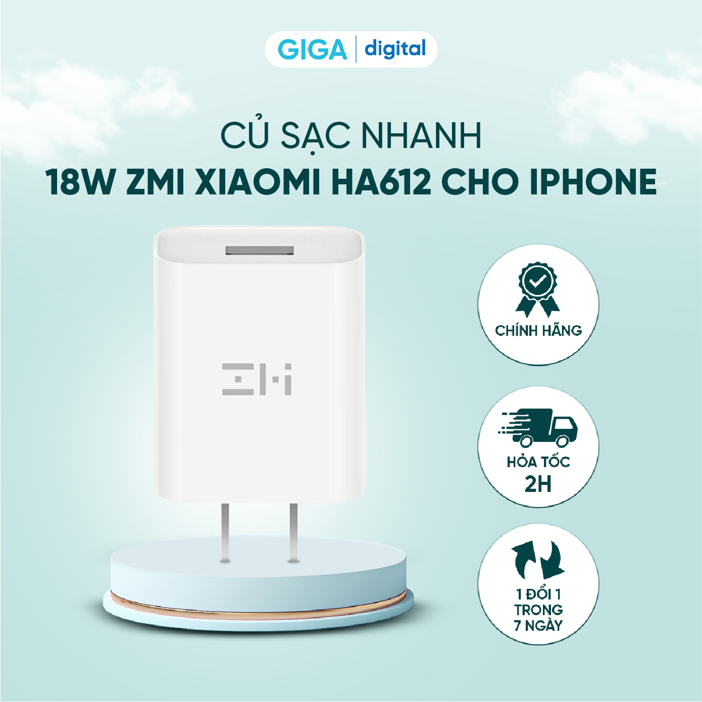Củ sạc nhanh 18w zmi xiaomi ha612 cho iphone