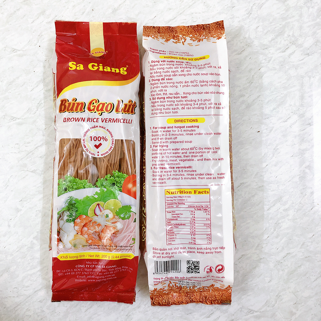 Combo 15 túi bún gạo lứt sa giang