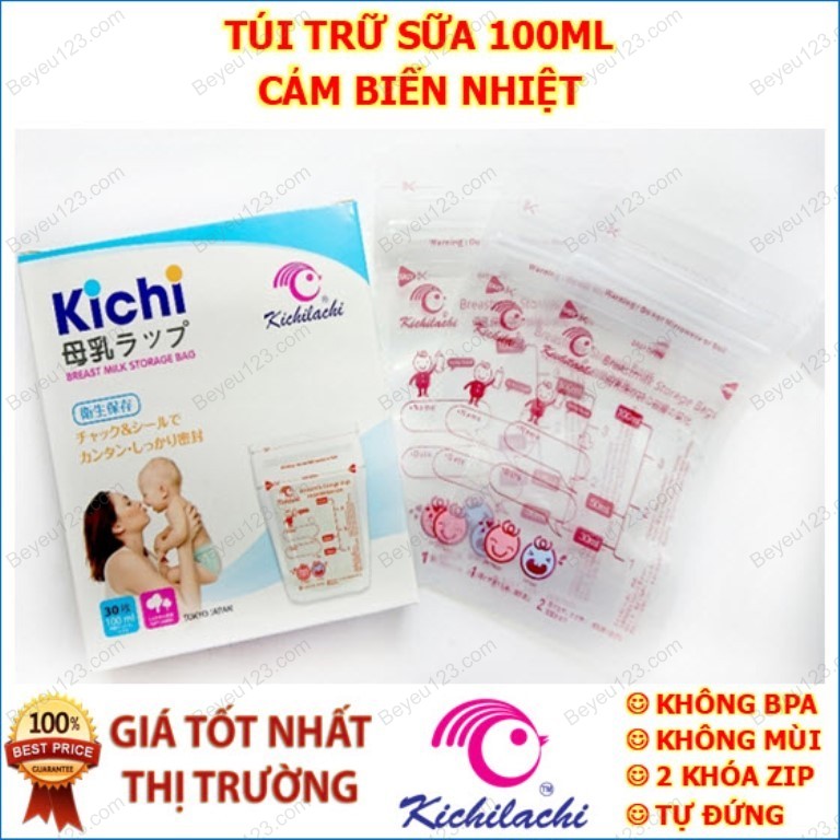 COMBO 3 HỘP - 90 túi trữ sữa mẹ 100ml KICHILACHI K30 Công Nghệ Nhật