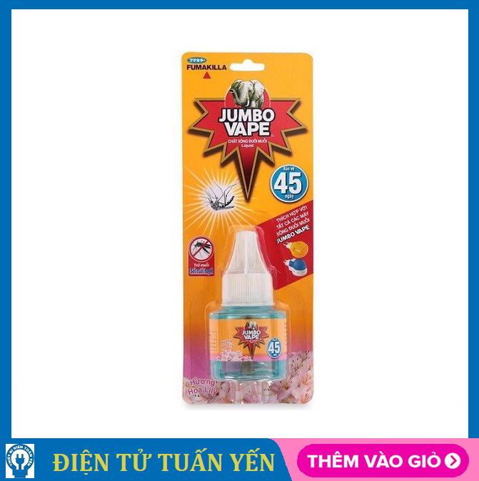 Tinh dầu đuổi muỗi Jumbo Vape hương hoa Lily thơm mát suốt 45 ngày - Hàng chính hãng