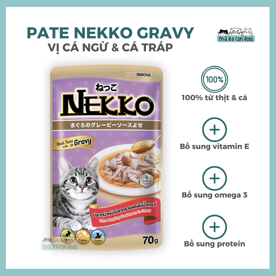 [Gói 70g] Pate Cho Mèo Nekko Gravy