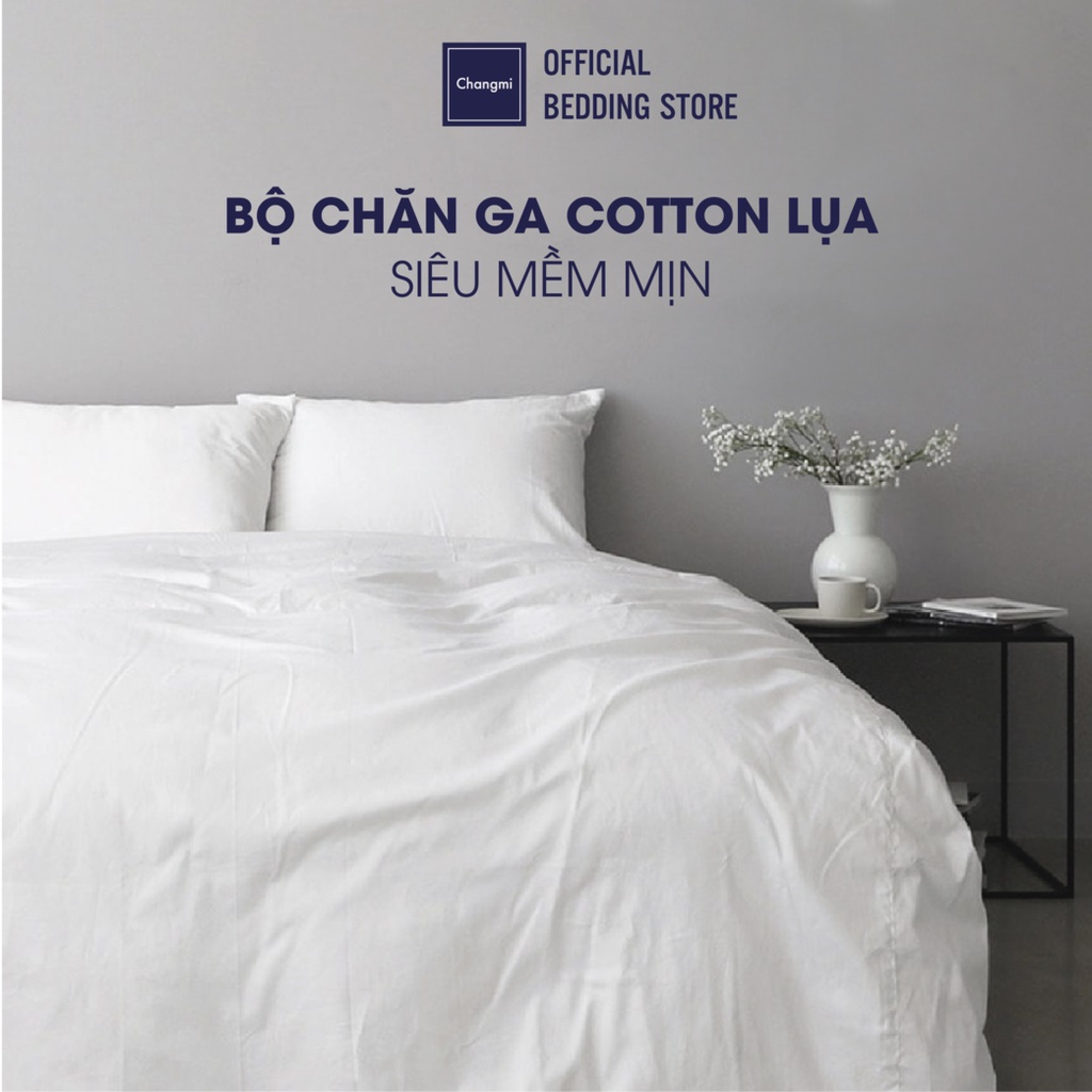 Bộ chăn ga cotton lụa cao cấp Changmi Bedding siêu mềm mịn mát 4 món
