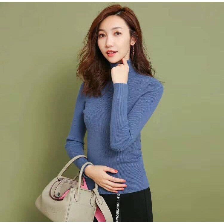 Áo LEN CỔ LỌ chất len gân chuẩn HÀNG CAO CẤP