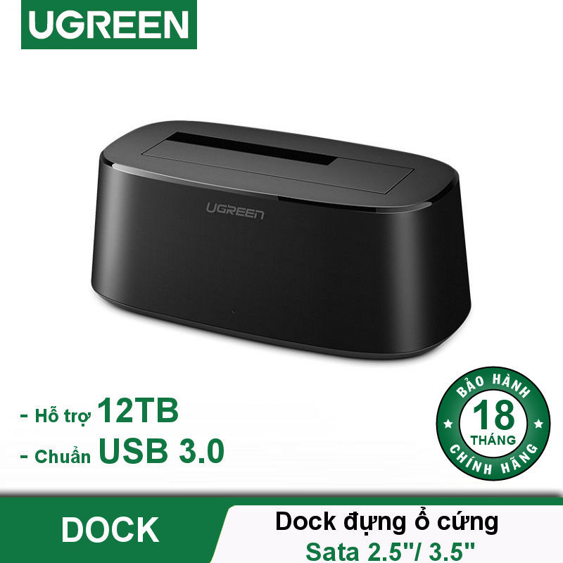 Bảng giá Dock đựng ổ cứng Sata 2.5 / 3.5 inch hỗ trợ 12TB chuẩn USB 3.0 cao cấp UGREEN CM197 50740 Phong Vũ
