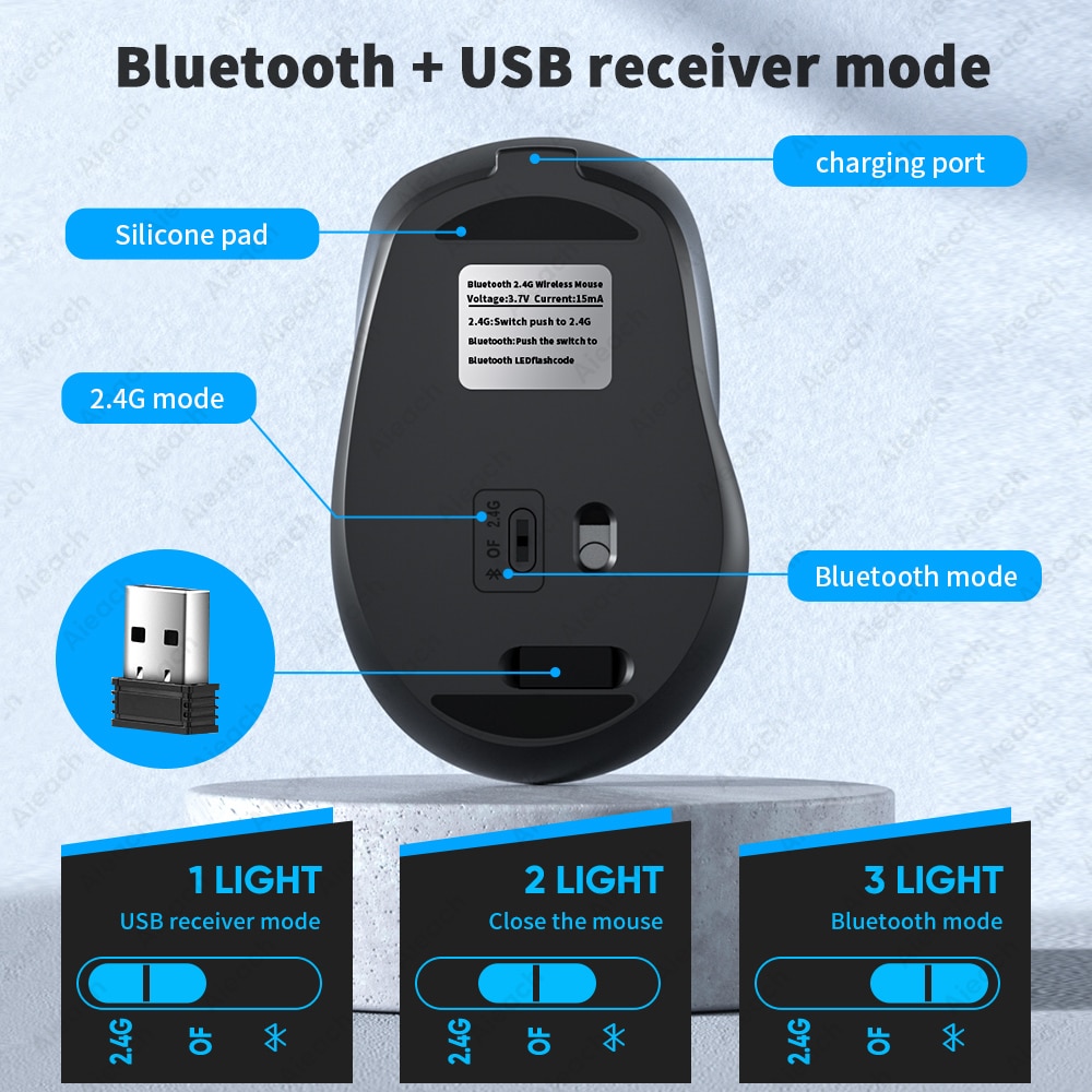 Chuột không dây Ergonomic Wireless Bluetooth Cho Văn Phong/Game thủ