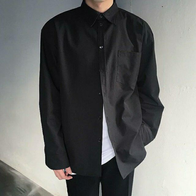 Áo Sơ Mi Đen ❤❤ Áo Sơ Mi Nam Nữ Unisex❤