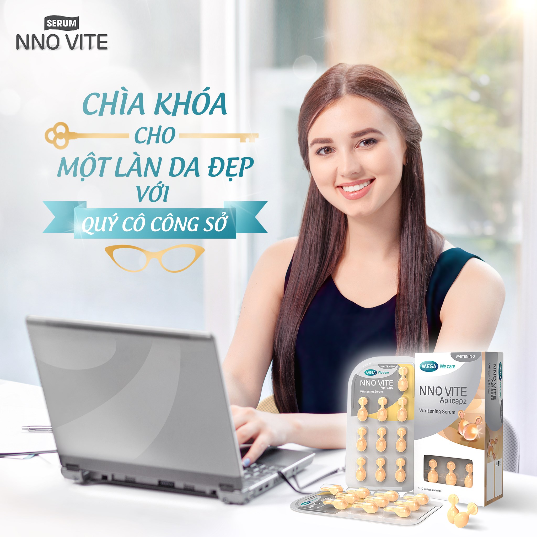 Nno vite serum dưỡng trắng da 30 viên nang mềm