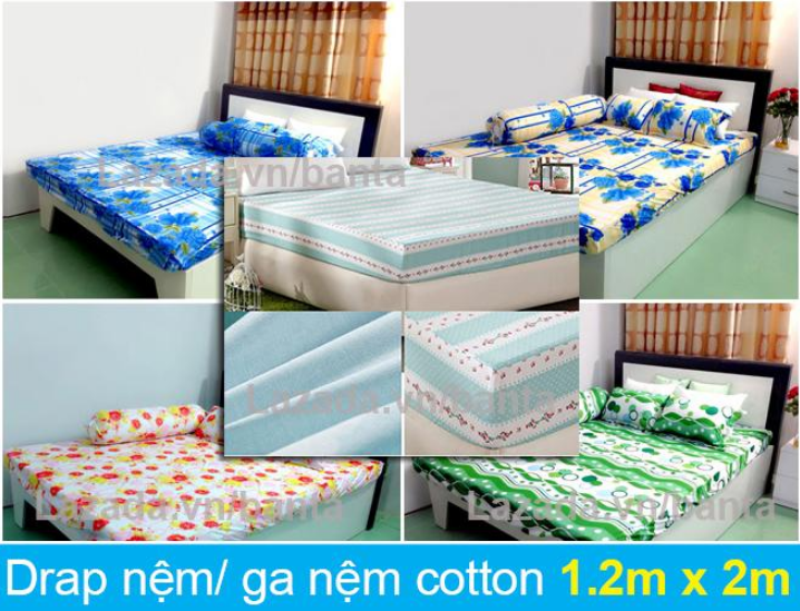 Drap nệm, ga nệm cotton bền đẹp 1.2m*2m (giao màu ngẫu nhiên)