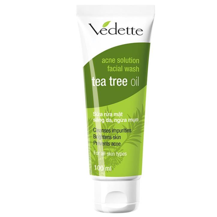 [HCM]Sữa Rửa Mặt Ngừa Mụn Vedette Tràm Trà (100ml)
