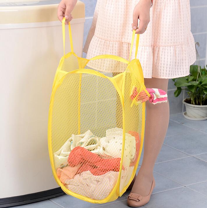Giỏ lưới đựng đồ đa năng xếp gọn/ giỏ lưới đựng quần áo xếp gọn/ sọt lưới đựng đồ quần áo đa năng xếp gọn