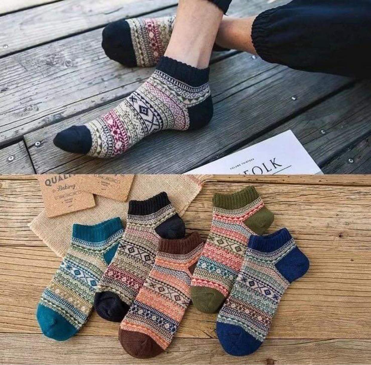 Vớ Tất Trơn Cao Cổ Nam Nữ Phong Cách Cổ Điển | Tất Cotton Dày, Thoáng, Co Giãn Tốt