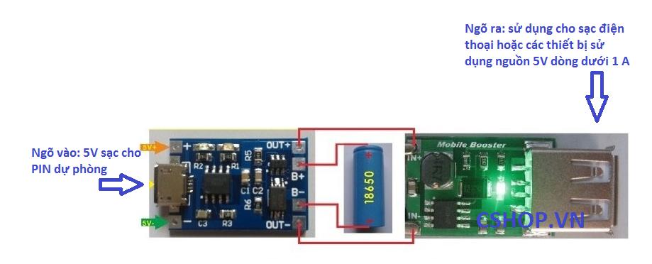 Mạch sạc pin cell 18650 V2