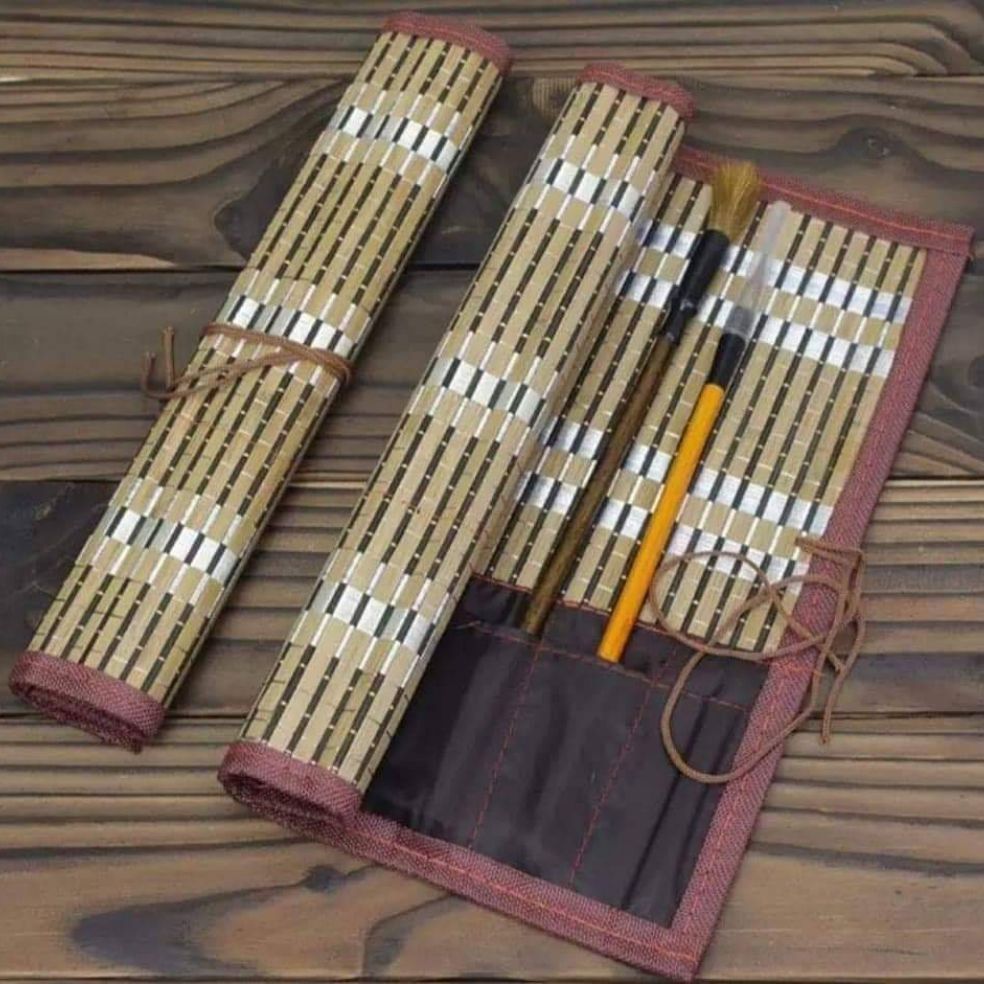 Mành cuốn bút lông thư pháp thư hoạ cở lớn 32x36cm
