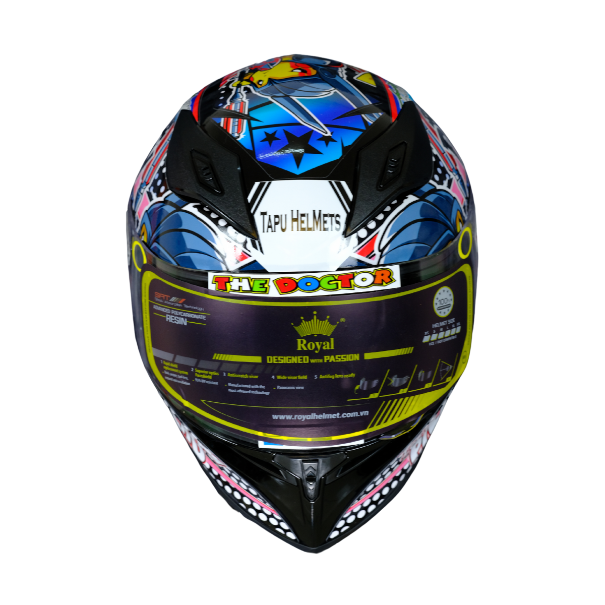 Nón Fullface ROYAL M138B 1 Kính Lên Tem PoKeMon